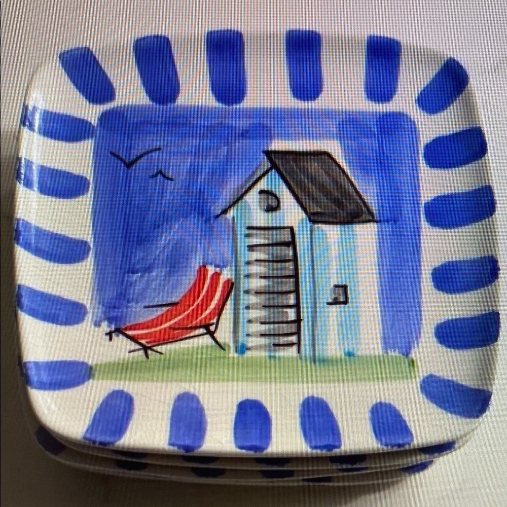 Hand Painted Italian Snack Plated Set of 4